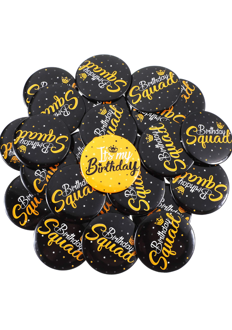 Chinco 15 Pieces Birthday Squad Pins Girl Pin It's My Birthday Button Badges Squad Pinback Button for Women Girl, 2 Inch