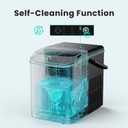 OLIXIS Countertop Ice Maker Machine with Handle, Auto-Cleaning Portable Ice Maker with Basket & Scoop, 26lbs in 24Hrs & 9 Ice Cubes in 6 Mins, 2 Ice Cube Sizes, for Home Party Camping RV, Black