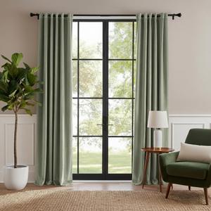 RYB HOME Sage Green Velvet Curtains for Living Room, 84 inches Long Rustproof Grommet Window Drapes Energy Efficient Super Soft Curtains for Bedroom Home Office, W52 x L84 inch, 2 Panels,Sage Green, 52"W x 84"L (Pack of 2)