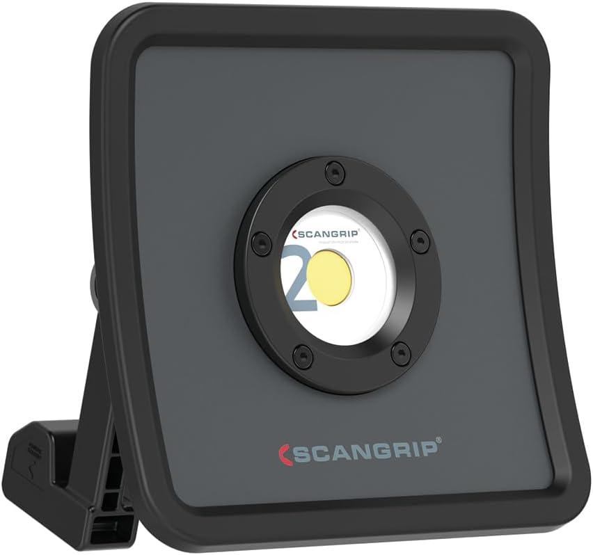 SCANGRIP NOVA R, Rechargeable COB LED Floodlight, 2000 Lumen, Handheld, 5 Step Dimming, Powerful Built-in Magnet, Waterproof (IP67), Long Operating Time, Slim and Compact, Built-in Power Bank with USB