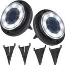 Flacchi Solar Ground Lights - IP68 Waterproof 4 Pack Dual-Purpose Outdoor Garden, Solar Powered Disk Lights for Patio, Yard, Pathway, Walkway, Driveway - Cool White