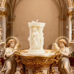 Athena Statue Scented Candle,200G Triple Face Greek Mythology Aesthetic Soy Wax Aroma Decorative Candle,Elegant Smokeless Floral Candle for Home Blessings,Baptism Gifts & Sacred Space Decor