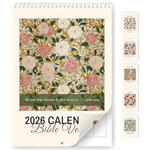2026 Calendar, Monthly Wall Calendar 2026 from January to December 2026，12-Month A4 Size 8.3" x 11.7", Spiral Hanging with Twin-Wire Binding, Perfect for Home or Office, Bible Verse