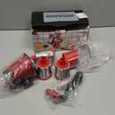 Geedel Rotary Cheese Grater, Kitchen Mandoline Vegetable Slicer with 3 Interchangeable Blades, Easy to Clean Grater for Fruit, Vegetables, Nuts (Red)