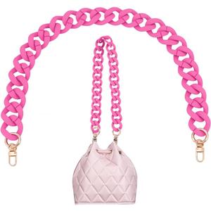PH PandaHall 26 Inch Decorative Purse Chain Bag Strap Cute Bag Chains Acrylic Extender Chain Replacement Chains with Buckles for Handbags Wallet Shoulder Bag Making, Hot Pink, 1pc