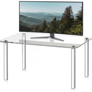 1 Pcs 18 Inch Extra Large Acrylic Risers Display Stands Rectangular Plant 4-leg Acrylic Stand, 6mm Thick Clear Shelf Riser Display Stands for Decor Collectibles Figures and Item Photography