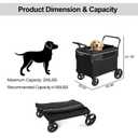 GarveeLife Large Dog Stroller Wagon, 2-in-1 Push-Pull Pet Wagon Cart with Ramp for Medium Dogs, Foldable All Terrain Design, One-Step Brake, Ideal for Outdoor Walks, Hiking & Camping