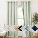 NICETOWN Full Blackout Sage Green Linen Curtains 102 inches Length with Thermal Insulated Liners for Living Room, 2 Panels, 52 inches W, Farmhouse Style Keep Warm Large Window Draperies for Hall