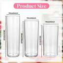 3 Pcs Acrylic Clear Cylinder Vase Set for Plants Bouquet