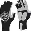 Riverruns Fishing Gloves UPF 50+ Sun Gloves UV Protection Men Women for Outdoor, Kayaking, Rowing, Paddling, Canoeing, Hiking (Large, Black, Fishing Gear Combo)