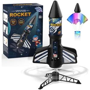 Rocket Launcher for Kids, Self Launching Motorized Air Rocket Toy, Outdoor Toys for Ages 8-12, Model Rockets with Parachute Safely Land, Spaceship Launch up to 200 ft Birthday Gifts for Boys