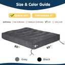 8 Inch Futon Mattress Queen Size, Futon Floor Sofa Bed Foldable with Soft Corduroy Fabric - High Resilience Foam Filling - 2 Storage Straps for Home, Guest Room, Dorm, Grey(Frame Not Included)