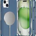Diverbox for iPhone 15 Plus Phone Case,iPhone 15 Plus Magnetic Case [with Tempered Glass Screen Protector] Heavy Duty Phone Case for iPhone 15 Plus Case (Blue)