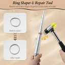 HappyAlley Ring Bracelet Sizer Measuring Tool Set, Includes Metal Ring Mandrel, Metal Bracelet Mandrel, Rubber Mallet Hammer, Stainless Steel Sizers for Measuring and Repairing Rings and Bracelets