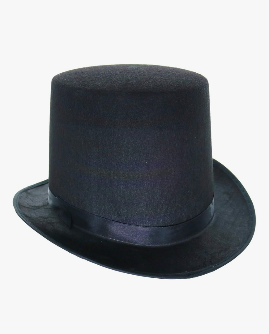 GiftExpress 6" Tall Black Magician Felt Top Hat for Adults, Butler Costume Top Hat, Ringmaster Hat, Steampunk Hat, Dress Up Party Hat