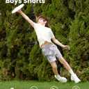 PATPAT Boys 2-in-1 Shorts, Ultra-Light Quick-Dry Mid-Thigh Athletic Shorts with Mesh Liner for Kids Running Soccer Training (XS)