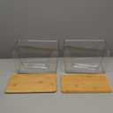 Delamu 2 Set Pantry Organizers and Storage, Trash Bag Holder Under Sink Organizer for 4-13 Gal Bags, Trash Bag Dispenser with Bamboo Top for Onion, Potato, Garlic, Clear (11-7/32"L*7" W*7-1/8"H)