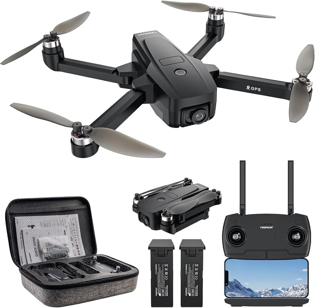 TEEROK T18S GPS Drone with Camera for Adults 4K, 5G FPV RC Quadcopter 1640FT Control Range with Auto Return, Follow Me, Brushless Motor, Optical Flow, 50 Mins Long Flight Time