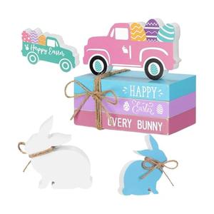 sporful Easter Tiered Tray Decor with Wood Truck and Bunny Sign Farmhouse Spring Centerpiece
