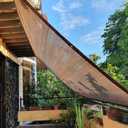 Shade Sail Sun Shade Cloth 9'9"x13' Rectangle Outdoor Canopy Outside Sunshade Awning Cover Privacy Screen Net UV Block for Patio Pergola Gazebo Porch Backyard Lawn Garden Outdoor Activities (Coffee)