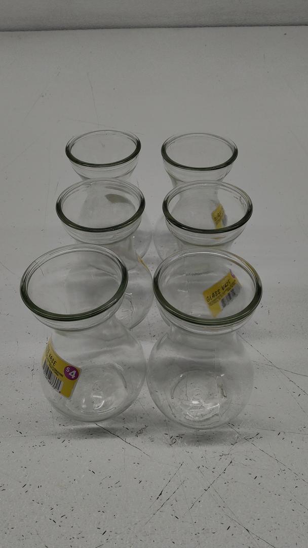 Glass Vase Clear (6 Pack) Glass Vase Clear (6 Pack)