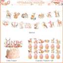 Isn't She Onederful Girls 1st Party Decorations,Deer First Birthday Party Supplies for One Year Old Girl -Floral Backdrop Balloons Cake Cupcake Toppers,Woodland Animal for Girl One Year Old First