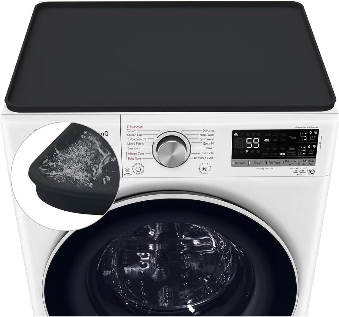 Washer and Dryer Covers, 27 x 27" Washer and Dryer Top Protector Non-slip Washing Machine Cover Silicone Rubber Mat Support Heat Washer Dryer Top Covers for Laundry Kitchen Home (1PC Black)