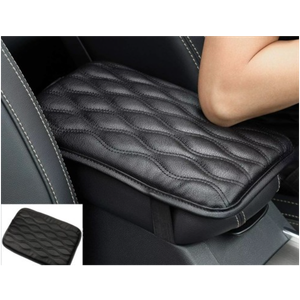 Auto Center Console Pad PU Leather Car Armrest Seat Box Cover Protector Universal Fit (D-Black)