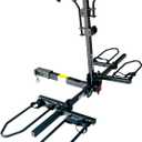 KAC Premium Bike Rack for Car, SUV, Hatchback Mount - Anti-Wobble Hitch & Quick Release Lever for Bikes - Heavy Duty Bicycle Carrier, Easy to Assemble/Install - Tire & Frame Straps Included (2 Bikes)