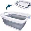 AB Tools Large Collapsible Folding Laundry Clothes Washing Basket 37ltr Capacity Pop Up