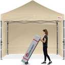 MASTERCANOPY Heavy Duty Pop-up Canopy Tent with Sidewalls (10x10,Beige)