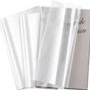 ReliThick 100 Pack Adjustable Transparent Book Covers 7.5 x 15 Inches Clear Plastic Waterproof Covers, with Self Adhesive Closure, Protector Against Dust, Wear, Paperback Sleeve for Books