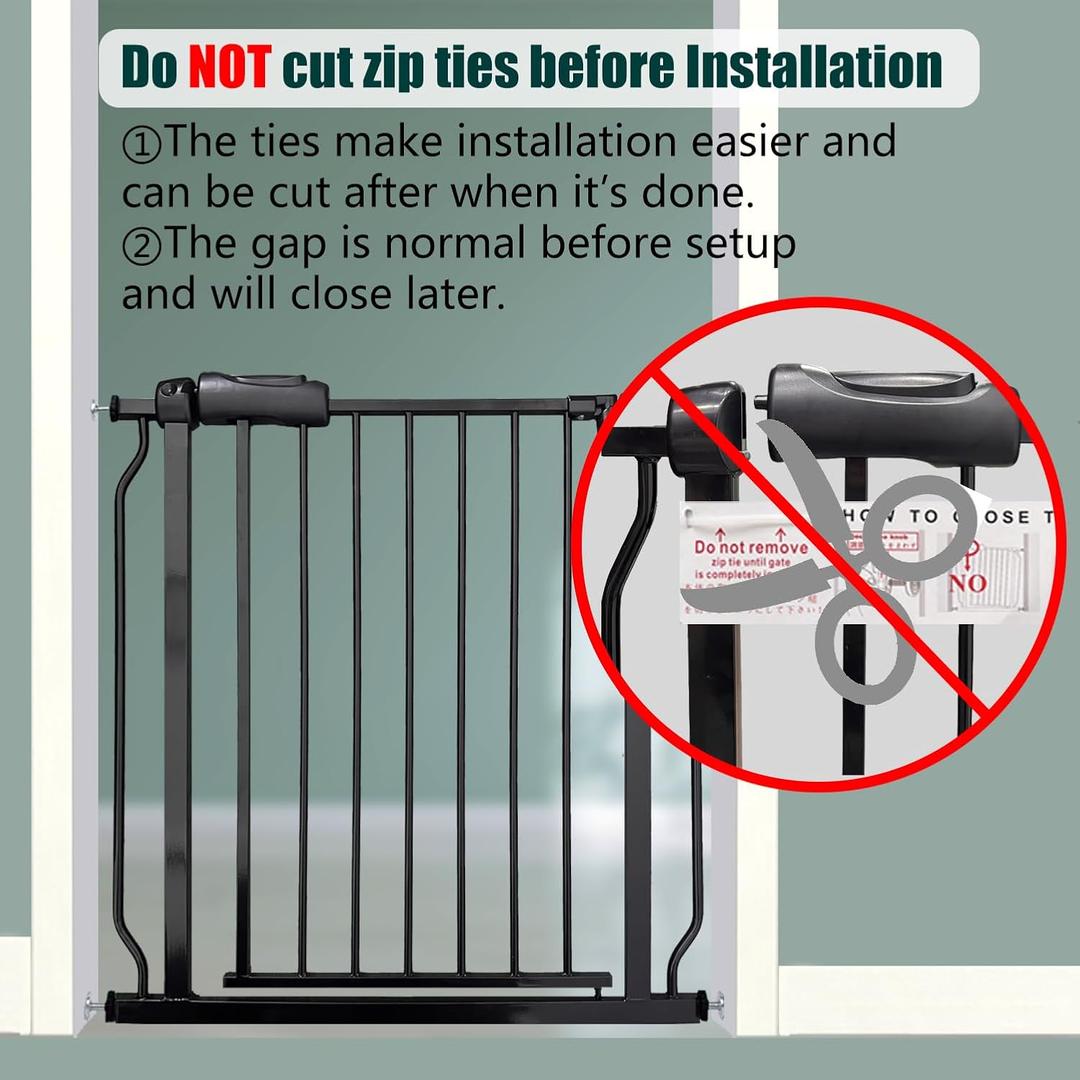 Baby Gate for Doorways Stairs Hallway 38.5 to 43.5 Inch Wide, Walk Through Child