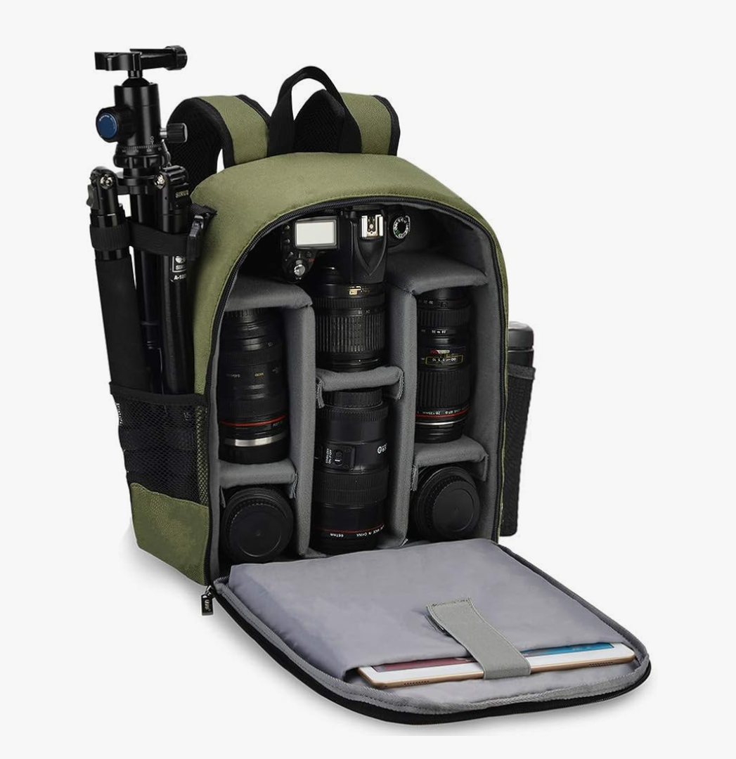 CADeN Camera Backpack Bag Professional for DSLR/SLR Mirrorless Camera Waterproof, Camera Case Compatible for Sony Canon Nikon Camera and Lens Tripod Accessories Green