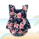 PATPAT Family Hawaiian Matching Outfits Mommy and Me Outfits Caribbean Vacation Summer Tropical Halter Sundresses and Shirts, Size 3-6 M