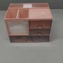 Multi-Functional Desk Organizer with 3 Drawer and 8 Compartments, Pink