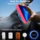 Magnetic Compatible with iPhone 12 Pro Max & iPhone 13 Pro Max Case, [Built-in Invisible Kickstand][Compatible with Mag-Safe] Slim Translucent Matte Phone Case for iPhone 12/13 Pro Max, Red