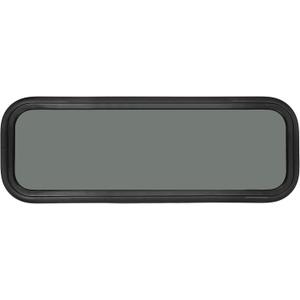 Fixed RV Window, 33" W x 10" H Tinted Window Replacement for RV Camper Caravan Motorhome with Trim Ring, Suitable for 7/8" or 1-1/4" and Slightly Thicker Up to 1/16" Walls, DOT Approved