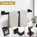 10 Pieces Bathroom Hardware Accessories Set Black Towel Bar Set Towel Holder Racks Set for Bathroom,SUS304 Stainless Steel,Wall Mounted 23.6-Inch