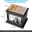 Cremation Urns for Human Ashes Adult Male or Female, Funeral Memorial Urns for Ashes with Photo Frame, Wooden Urns Box and Casket for Men Women, Burial Urn for Adults Up to 200 IBS