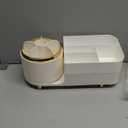 Makeup Organizer Countertop with Drawer 360 Rotating Brush Holder Storage Large Capacity Skincare Cosmetic Display Cases for Vanity Bathroom Desktop, Model 3016 White