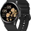 AKUMAKA Smart Watches for Men Women, Fitness Tracker Smart Watch for Android iOS Phones, Fitness Watch for Women with Sleep/SpO2/Activity/Heart Rate Monitor, IP68 Waterproof, 400+ Dials (Black)