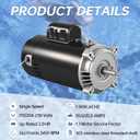 UST1202 Pool Pump Motor 2 HP Compatible with Hayward Super, Super II, Max Flow, Northstar, Jacuzzi Magnum, Pentair Pinnacle Pumps, Fit for A. O. Smith Round Flange Swimming Pool Pump Motor 56J Frame