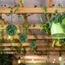 Hotop 2 Pcs 5 Inch Artificial Plant Topiary Ball 4 Layers Garden Spheres Boxwood Balls Artificial Topiaries Spheres Decorative Plants for Backyard, Balcony, Garden, Indoor Outdoor Decor(Green)