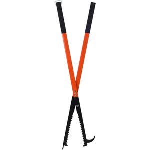 41" Heavy Duty Fire Pit Tongs & Log Grabber - Extra Long Steel Fireplace Poker Stick - Outdoor Campfire Accessories for Wood Burning Stove, Bonfire, Chiminea, Indoor Hearth, Charcoal & Firewood Claw