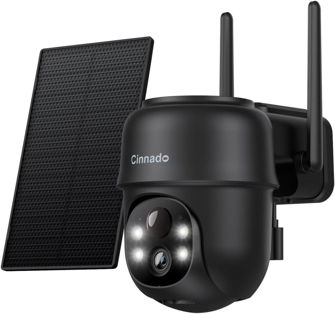 2K Cameras for Home Security-2.4G WiFi Outdoor Camera Wireless Solar/Battery Powered, 360 Viewing, Human Detection, Color Night Vision, Cloud/SD Storage B6 (B6-Black-1pack-2.4G)