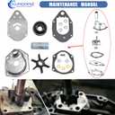 46-812966A12 Water Pump Repair Kit for Mercury Mariner Outboard 30 35 40 50 60 75 HP 4-Stroke 812966A11 812966A4 812966A5 14334A1 14334A2 14334A3 EFI JET SeaPro Carb Formula BIGFOOT 3/4-Cyl.