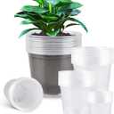 RAOOKIF Pack of 50 Nursery Pots, 7/6/5/4/3.5 Inch Clear Nursery Pot for Plants, Plastic Plant Pots with Drainage Holes, Seed Starter Garden Pots for Flower, Seedling, Cuttings, Transplanting