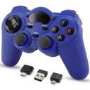 RARELEMON Wireless Gamepad for PC Laptop Android Steam  Blue USB & Bluetooth Game Controller with Phone Mount Compatible with Windows 7/10 Steam Deck Switch via Adapter Android TV Box & OTG