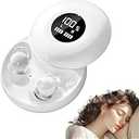 sunvito Sleep Earbuds Bluetooth 6.0, Mini Invisible Silicone Sleep Earbuds for Side Sleepers, Noise Blocking Sleeping Headphones, Hidden Earbuds with LED Display for Small Ears, Sleep & Relax (White)